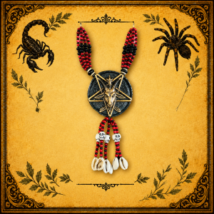 Collar Ritual Multicolor con Pentagrama y Caracoles | Protección, Poder y Sabiduría Espiritual