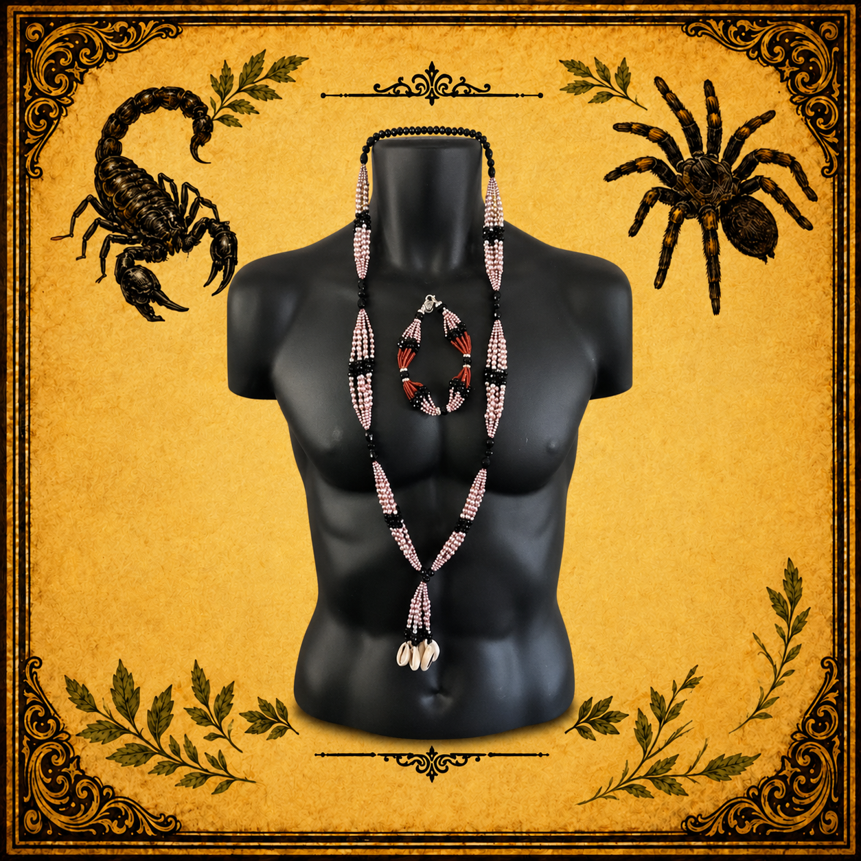 Collar San Lázaro Rosa Negro