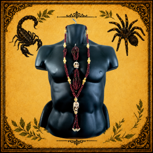 Collar Ritual Santa Muerte Rojo y Negro
