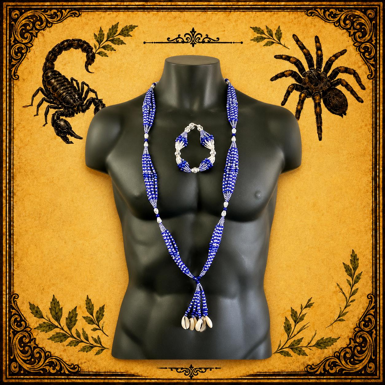 Collar Yemayá Azul Blanco