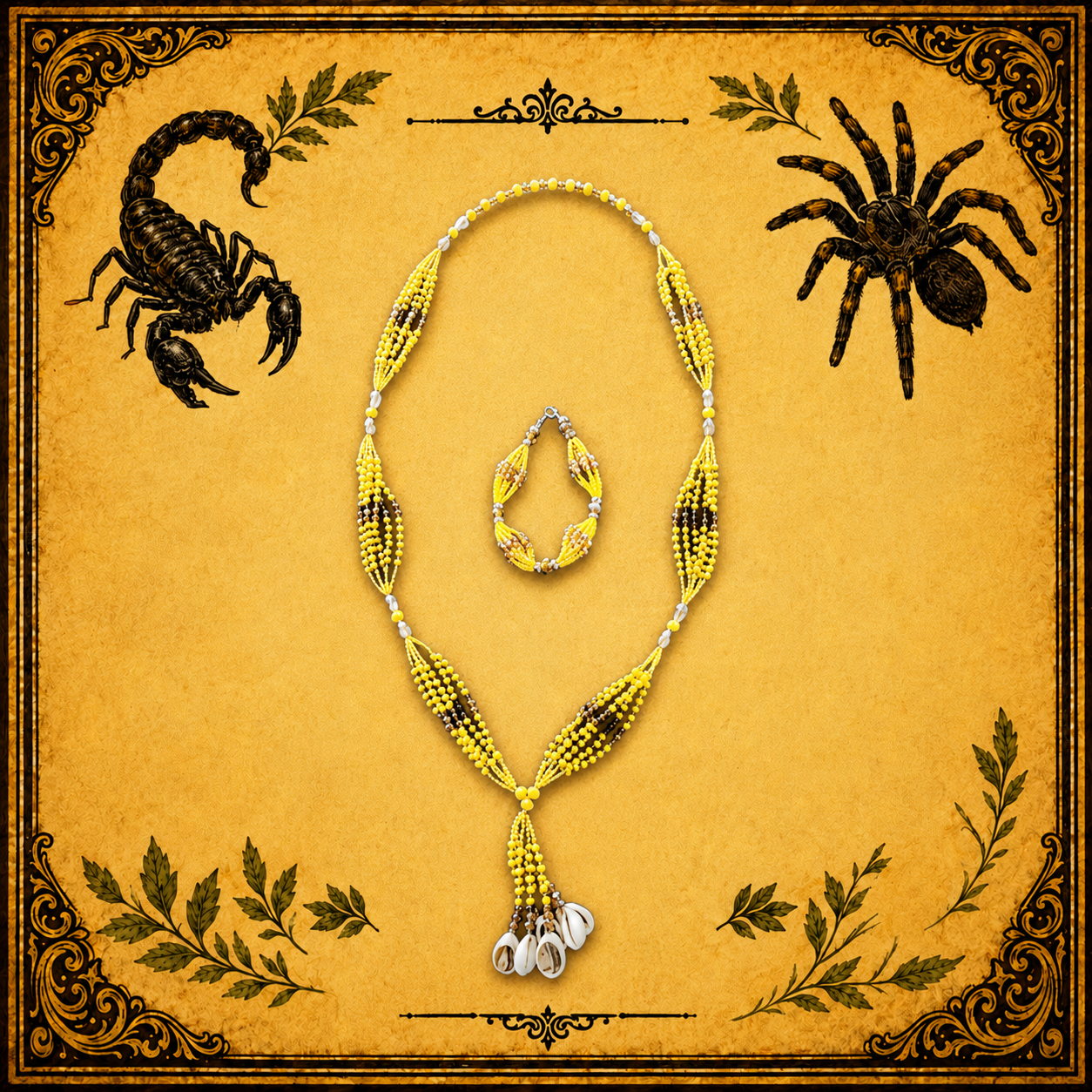 Juego Ritual de Oshún Amarillo y Ámbar con Ilé