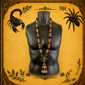 Collar Ritual Multicolor Largo con Pentagrama y Caracoles | Protección, Poder y Equilibrio Espiritual