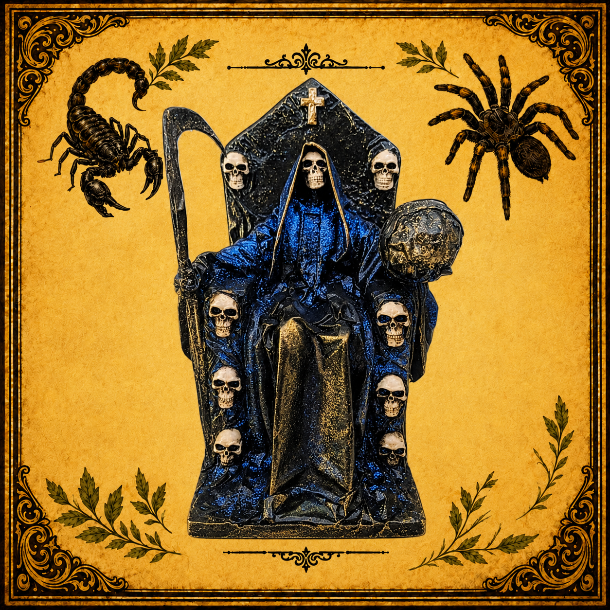 Santa Muerte Azul Trono