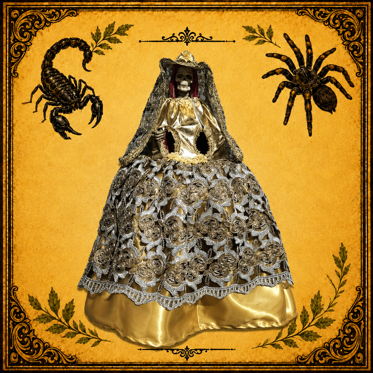 Vestido Santa Muerte Dorado