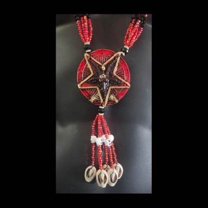 Collar Ritual Santa Muerte Pentagrama Caracoles protección poder Santería mayoreo Houston