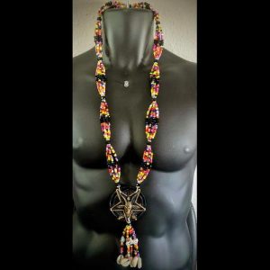 Collar Ritual Multicolor Largo con Pentagrama y Caracoles | - collar Elekes Orisha Yoruba mayoreo Houston Texas