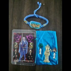 Santa Muerte Azul Kit - figura Santa Muerte religiosa mayoreo Houston Texas
