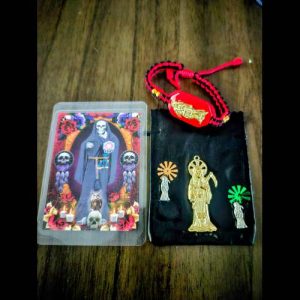 Santa Muerte Negra Kit - figura Santa Muerte religiosa mayoreo Houston Texas