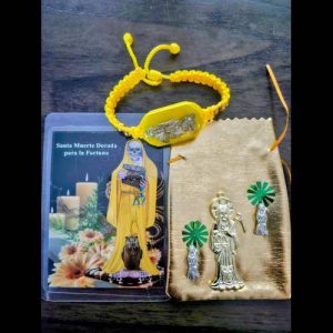 Santa Muerte Dorada Kit - figura Santa Muerte religiosa mayoreo Houston Texas