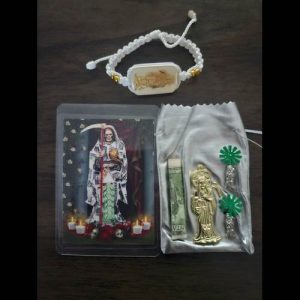 Santa Muerte Blanca Kit - figura Santa Muerte religiosa mayoreo Houston Texas