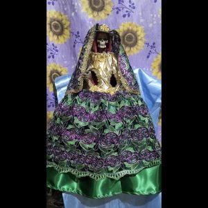 Vestido Santa Muerte Verde - figura Santa Muerte religiosa mayoreo Houston Texas