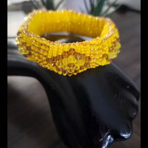 Ildé Oshún Elástico Grueso - Ildé sagrado Orisha Yoruba mayoreo Houston Texas