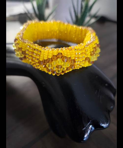 Ildé Oshún Elástico Grueso - Ildé sagrado Orisha Yoruba mayoreo Houston Texas