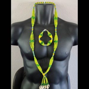 Juego Ritual de Orula Verde y Amarillo con Ilé - figura Orisha Yoruba sagrada mayoreo Houston Texas