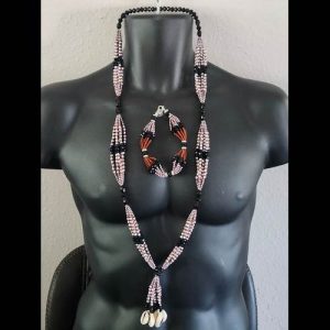 Collar San Lázaro Rosa Negro - collar Elekes Orisha Yoruba mayoreo Houston Texas