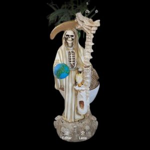 Santa Muerte Dragon Blanca - figura Santa Muerte religiosa mayoreo Houston Texas