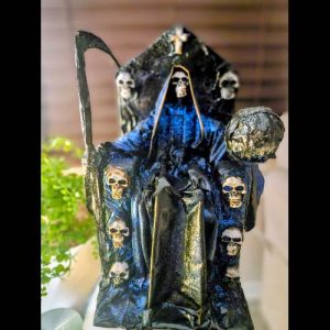 Santa Muerte Azul Trono - figura Santa Muerte religiosa mayoreo Houston Texas