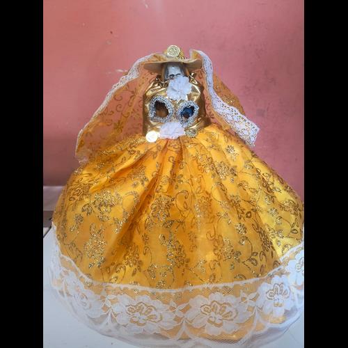 Vestido Santa Muerte Amarillo - figura Santa Muerte religiosa mayoreo Houston Texas