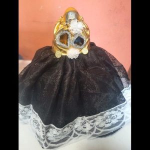 Vestido Santa Muerte Negro - figura Santa Muerte religiosa mayoreo Houston Texas
