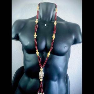 Collar Esotérico Santa Muerte Rojo y Negro protección amor - mayoreo Houston Texas