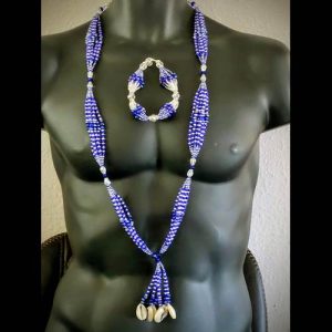 Collar Yemayá Azul Blanco - collar Elekes Orisha Yoruba mayoreo Houston Texas