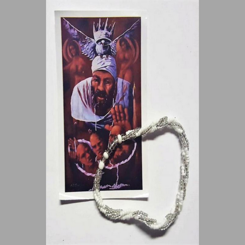 Estampita religiosa Obatalá Orisha pureza - artículos Yoruba Santería mayoreo Houston