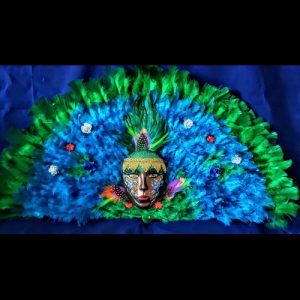 Abanico grande ritual Orisha - abanicos religiosos Yoruba Santería mayoreo Houston