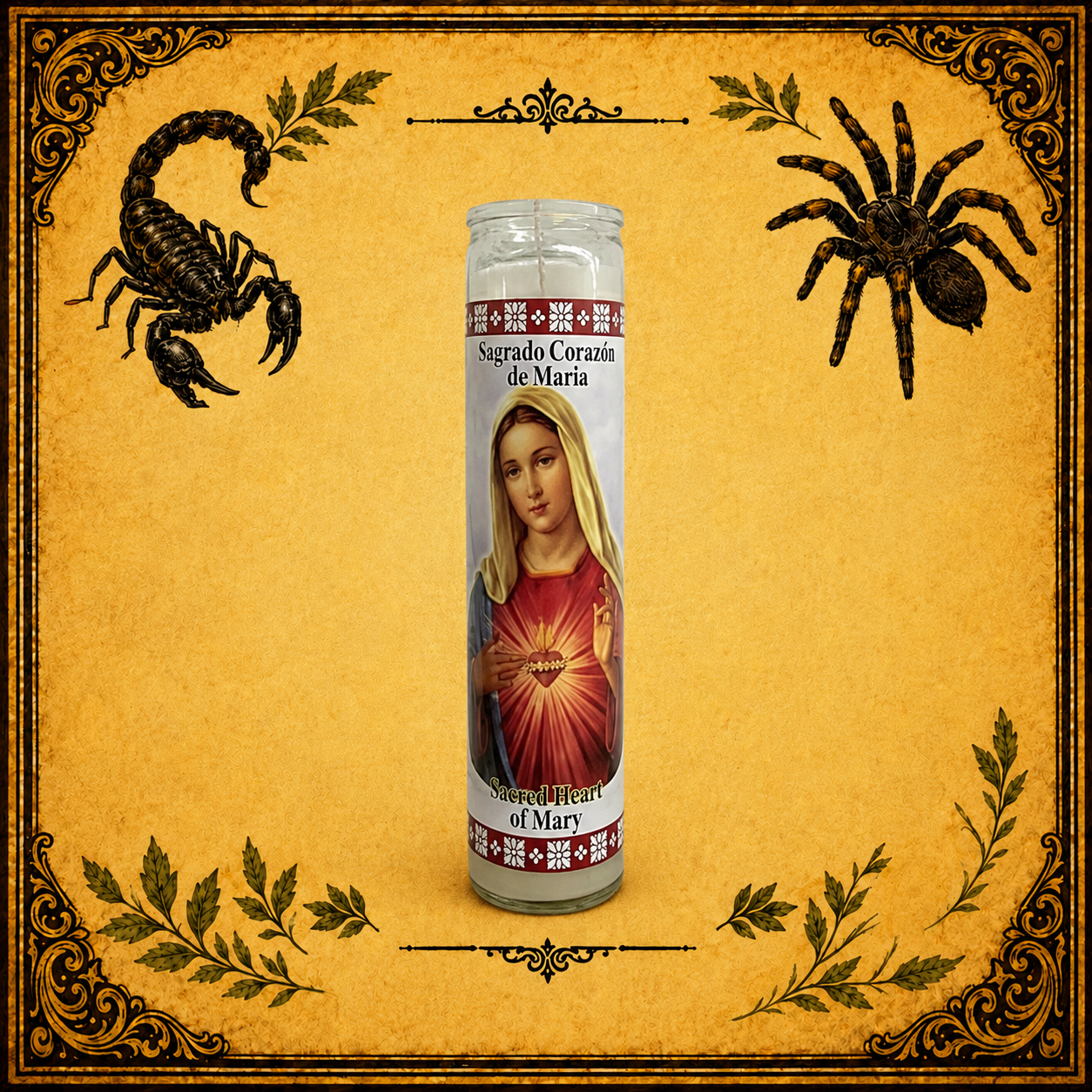 Vela sagrado corazón de maria Blanca