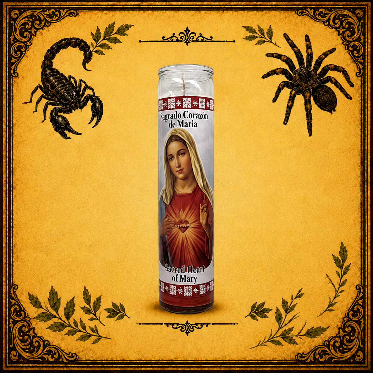 Vela sagrado corazón de maria Roja