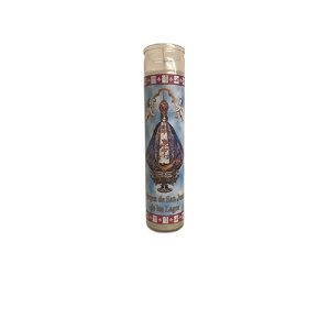 Velón Doblemente Virgen Blanca reverso - velas religiosas mayoreo Houston Texas