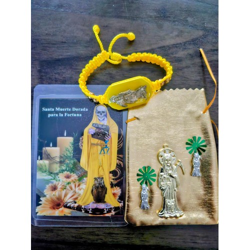 Kit de protección Santa Muerte Dorada - distribuidor mayorista productos Yoruba Houston