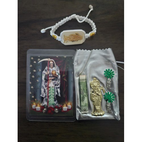Kit de protección Santa Muerte Dólar - artículos esotéricos mayoristas Houston