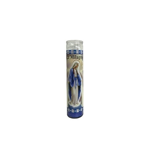 Velón La Milagrosa Azul - velas religiosas Virgen Milagrosa mayoreo Houston TX