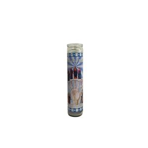 Velón Mano Poderosa Blanca - velas religiosas protección poder mayoreo Houston TX