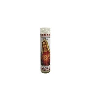 Velón Sagrado Corazón de María Blanca - velas religiosas devoción mayoreo Houston