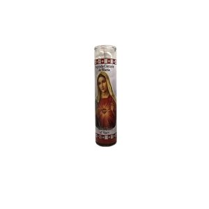 Velón Sagrado Corazón de María Roja - velas religiosas devoción mayoreo Houston TX