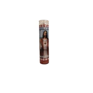 Velón Sagrado Corazón de Jesús Rojo - velas religiosas devoción mayoreo Houston TX