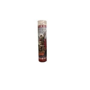 Velón San Miguel Arcángel Rojo - velas religiosas protección mayoreo Houston TX