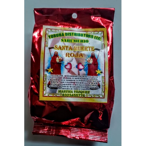 Sahumerio Santa Muerte Roja - inciensos rituales Santa Muerte mayoreo Houston TX